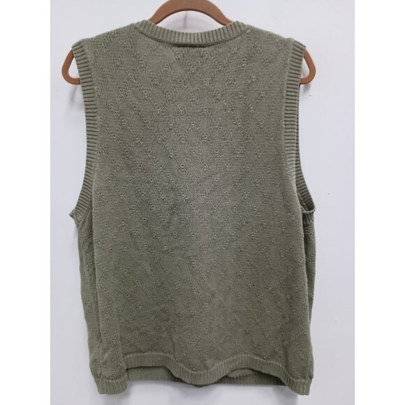 VTG 90s Northern Reflections Womens Sweater Vest Large Green Embroidered Cottage - Picture 6 of 7